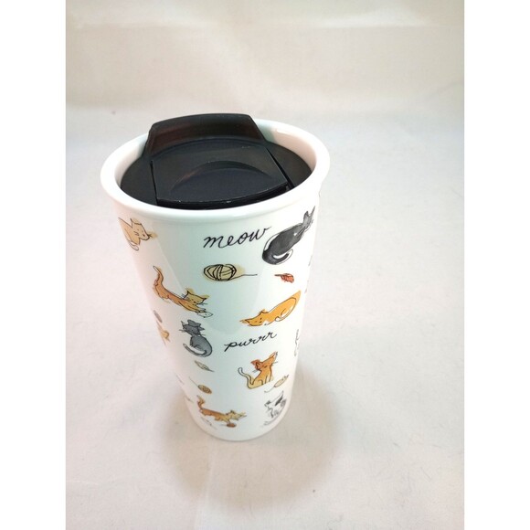 Cute Cat & Kitten Travel Mug – 16 oz. Ceramic with Lid (To-Go Style) - Picture 3 of 5
